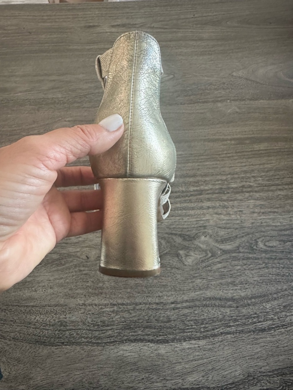 Donald J. Pliner Metallic Taupe Woven Cage Block Heel Sandals - Picture 4 of 9